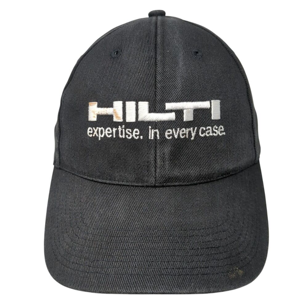 Hilti Expertise In Every Case Slideback Hat Black One Size Leather Strap